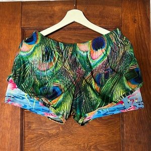 Men’s Sunga Life Pocket Silkie Shorts - SZ MD Peacock & Flamingo